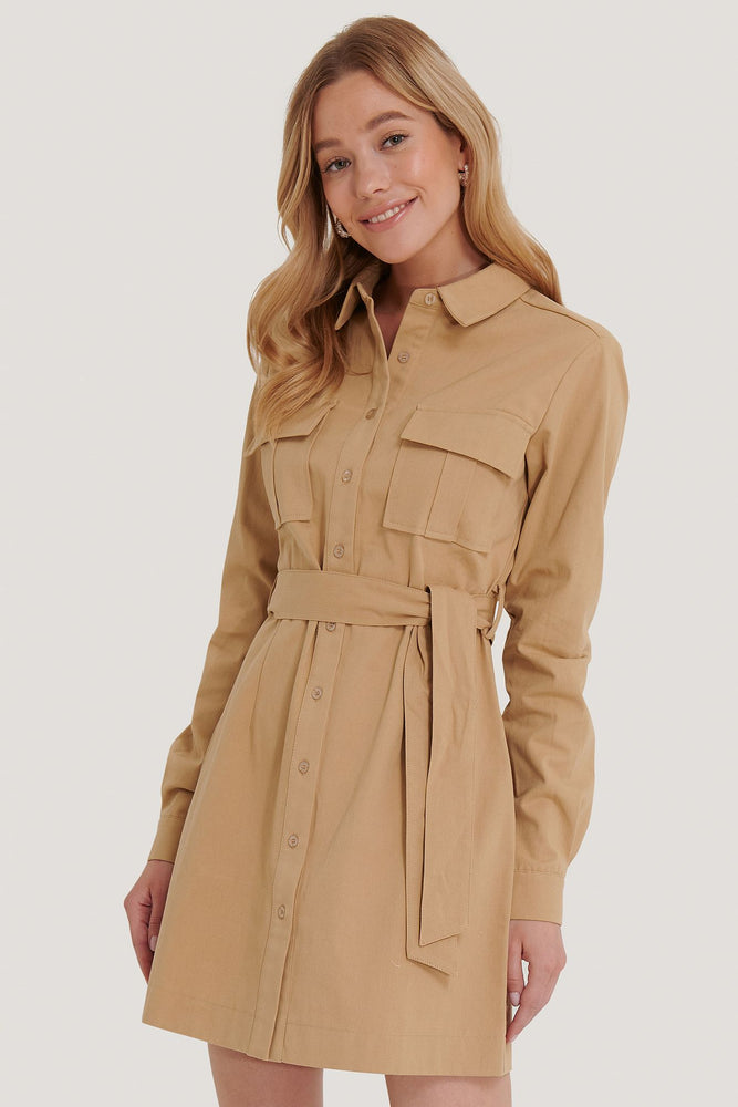 
                
                    Load image into Gallery viewer, Tied Workwear Cargo Mini Dress
                
            