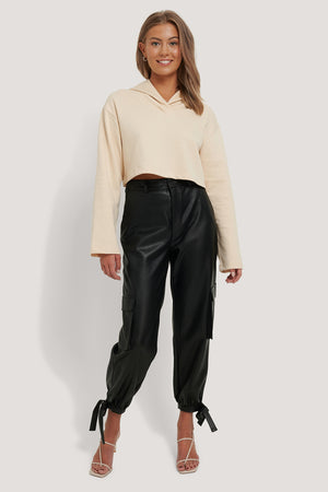 
                
                    Load image into Gallery viewer, Faux Leather Cargo Pants
                
            