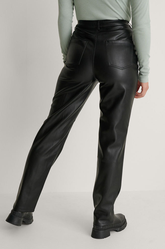 The Button-Up Faux-Leather Pants