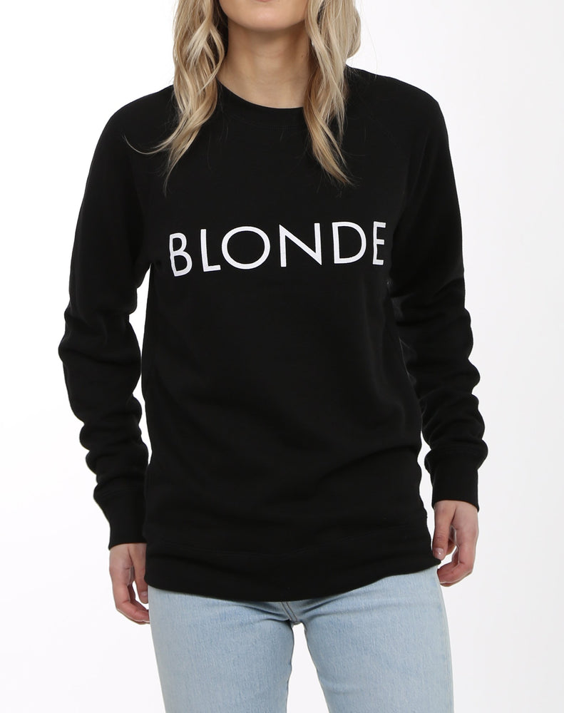 
                
                    Load image into Gallery viewer, The &amp;quot;Brunette The Label&amp;quot; Classic Crew Neck Sweatshirt | Black
                
            