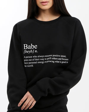 The "DEFINITION OF A BABE" Classic Crew Neck Sweatshirt | Black