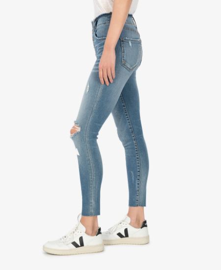 
                
                    Load image into Gallery viewer, Connie High Rise Ankle Skinny Raw Edge Button Fly - Fully Wash
                
            