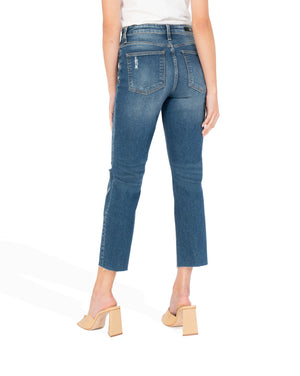 
                
                    Load image into Gallery viewer, Rachael High Rise Mom Jean - Mindful Wash (Raw Hem)
                
            