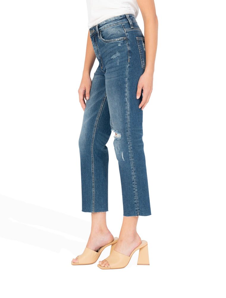 
                
                    Load image into Gallery viewer, Rachael High Rise Mom Jean - Mindful Wash (Raw Hem)
                
            